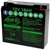 ANFEL Batteria ricaricabile 12V 18Ah batteria al piombo ermetica ricaricabile per UPS gruppi di continuità antifurti allarmi avviamento trattorino rasaerba