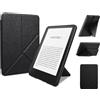 Hikaka Custodia pieghevole per Kindle Paperwhite 12a generazione 2024 da 7 pollici, guscio sottile e leggero in pelle PU con sveglia/sonno automatico e angoli di visualizzazione multipli (nero)