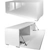 Milionmeblicom Mobile porta TV Soggiorno Mobiilietto TV Moderno da Appoggio o Sospeso per Salotto o Camera da letto Montaggio facile Funzione push-to-open, Bianco Lucido, 30 x 100 x 30 cm