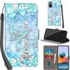 Haninsuze Cover per Xiaomi Redmi Note 10 Pro Custodia Cover Pelle Libro Portafoglio con Porta Carte Magnetica Protezione Antiurto Cuoio Flip Case Custodia Cover per Redmi Note 10 Pro, Torre