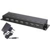 Renkforce RF-4791678 - Hub USB 2.0 a 7 porte, alloggiamento in metallo, montaggio a parete, colore: Nero