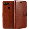 Shantime Custodia Portafoglio in Pelle PU Compatibile con Huawei Honor View 20, Cover con Chiusura Magnetica, Tasche per Carte e Funzione Stand (Marrone)