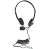 Manhattan Stereo On-Ear Headset (3,5 mm), Microfono Boom, Controllo del Volume In-Line, Auricolari in schiuma, Standard 2 x 3,5 mm jack stereo per uso audio/microfono, cavo da 2 m, nero, tre anni di garanzia, Blister