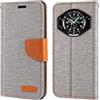 Shantime Custodia Flip in Tessuto Oxford e Pelle PU Compatibile con Doogee S119, Cover Protettiva con Chiusura Magnetica e Tasche per Carte (Grigio)