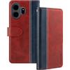 Shantime Custodia in Pelle con Ribalta Compatibile con TCL NxtPaper 70 Pro 5G Case con Portacarte Blocco RFID Cavalletto Magnetico Design Sottile Copertura(Rosso)