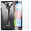 Shantime Set 2 Pellicole in Vetro Temperato + Custodia TPU Compatibile con Brondi Amico Smartphone S+B Nero, Cover Antiurto e Proteggi Schermo Incluso