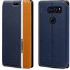 Shantime Custodia Flip in Pelle PU Bicolore con Chiusura Magnetica Invisibile Compatibile con LG V30, Cover Elegante e Protettiva