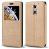 Shantime Custodia Flip in Pelle PU con Finestra Visibile e Chiusura Magnetica Invisibile Compatibile con Artfone Smart 500, Protezione Totale (Oro)