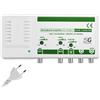 ANFEL CMB-35 Amplificatore Antenna TV, Centrale Banda Larga, 2UHF, 1VHF/FM, 15-35db Regolabile, 115dBmV, per Digitale Terrestre DVB-T/T2, con filtro 5G LTE, UHF 470-694Mhz, VHF/FM 47-230MHz