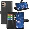 JIUNINE Cover per Motorola Moto G32, Custodia Libro in Pelle Sintetica Portafoglio Case Flip Antiurto [Slot per Schede] [Chiusura Magnetica] Compatibile con Motorola Moto G32, Nero