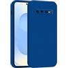 Mixroom - Cover Custodia Case per Samsung Galaxy S10 Plus Protezione Fotocamera in Silicone TPU Morbido Opaco Bordi Piatti Colore Blu
