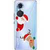 Mixroom - Cover Custodia Case In TPU Silicone Morbida Sfondo Trasparente Per Oppo A98 5G Fantasia Babbo Natale E La Renna 632