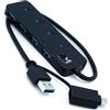 AM Technology Designer - Hub Usb 3.2 - Hub Usb C 3.2 Alimentato - Ciabatta multipresa USB - Sdoppiatore USB per PC/Mac/PS4/PS5/Xbox/TV/Auto/Smartphone - Interruttori ON/OFF +Led+Adattatore USB-C