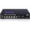 Elfcam® - PoE Switch Switch in fibra ottica con 2 porte SFP da 1,25 GB, 4 Porte PoE Gigabit Ethernet 10/100/1000 Mbps, Plug & Play Non Gestito (4 Porte PoE)