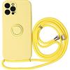 Rokmym Cover per iPhone 11 con Cordoncino di Collare Silicone con Anello Rotante a 360 Gradi Cover iPhone 11 TPU Bumper Cover[Laniara con Cordoncino Regolabile Lunghezza Catena] Custodia per iPhone 11