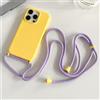Hadwii Custodia per iPhone 13 Pro Max con Cordino Antiurto Cover Sottile Morbido Silicone con Laccio Collana Tracolla Regolabile Case per iPhone 13 Pro Max, Giallo