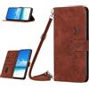 Mo-Somnus Custodia a portafoglio per Google Pixel 8a, Custodia Flip Pelle Portafoglio Libro Cover con cordino tracolla Supporto Stand Slot per Schede Compatibile con Google 8a - Marrone