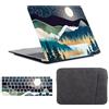 FFBOFFC Custodia Compatibile con MacBook Pro 13 Pollici 2015 2014 2013 2012 Modello A1502 A1425 con Retina Display, Plastica Rigida Protettiva Case Cover & Borsa & Tastiera Cover, Foresta di montagna
