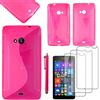 ebestStar - Cover Compatibile con Microsoft Nokia Lumia 535 Custodia Protezione S-Line Silicone Gel TPU Morbida e Sottile +Penna +3 Pellicole plastica, Rosa [Apparecchio: 140.2 x 72.4 x 8.8mm, 5.0'']
