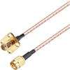 Oiyagai 2pcs SMA Maschio a SMA Femmina 4 fori Pannello Estensione RG316 Coassiale Cavo Jumper (50cm/19.6)