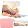 FFBOFFC Cover per MacBook Air 13 Pollici 2020 2019 2018 Modello A2337 A2179 A1932 M1 Chip Touch ID, Plastica Custodia Rigida Protettiva & Copritastiera & Borsa, Tramonto rosso dorato