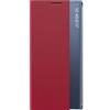 GOKEN Cover per Samsung Galaxy S22 Ultra 5G, Smart Specchio View Flip PU Leather Case, Premio Custodia Cellulare con Una Schermo Finestra, Folio Case con Supporto Pieghevole, Rosso