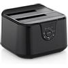 Media Express Docking Station USB 3.0 per Hard Disk da 2.5/3.5 Dual Easy Docking, Duplicatore/Clonatore HD, Hard Disk Non Inclusi, Nero