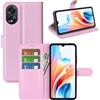 JIUNINE Cover per OPPO A38 4G / OPPO A18 4G, Custodia Portafoglio Libro in Pelle Sintetica Antiurto Cover Flip Case con Slot per Schede, Fibbia Magnetica Compatibile con OPPO A38 4G, Rosa
