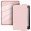 TREURQ Custodia con Chiusura a Scatto per Kindle Paperwhite 6 10ª Gen (2018) - Retro Trasparente Rosa