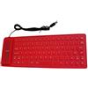 Brussels08 - Tastiera portatile pieghevole a 85 tasti, tastiera in silicone, impermeabile, pieghevole, in silicone, pieghevole, con cavo USB, per computer desktop, PC, laptop, notebook, rosso