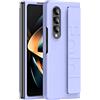Generic Custodia in silicone compatibile con Samsung Galaxy Z Fold 4, custodia protettiva integrale con cinturino per le dita, design portatile, custodia antiurto per Galaxy Z Fold 4 (viola)