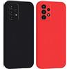 Mixroom - Cover Custodia Case per Samsung Galaxy A52 4G / 5G / A52S 5G Protezione Fotocamera in Silicone TPU Morbido Opaco Bordi Piatti Colore Rosso