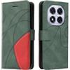 XINNI Cover Protettiva per Xiaomi Redmi Note 14 PRO 5G Case, retrò Cellulare Custodia Libro Antiurto in Flip Pelle PU/TPU, Portafoglio Flip Magnetica, Verde