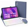 HLTOOP Custodia con Tastiera per Lenovo Tab M11 11 2024, Tastiera Retroilluminata A 7 Colori Con Mouse, Cover Posteriore in Morbido TPU,Viola