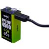 Verico LoopEnergy 9V Block 2er Pack, PP3, 4500 mWh, Wiederaufladbare USB-C Batterie, Li-Ion, 1 Ladekabel USB Type A auf 2 x Type C