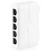 MokerLink Extender PoE a 5 porte, IEEE 802.3 af/at/bt 90 W, ripetitore PoE 10/100 Mbps, 1 PoE in 4 PoE Out, montaggio a parete e guida guida guida PoE Passthrough Switch