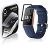 CELLONIC Vetrino Protettivo 9H Compatibile con Fitbit Charge 3 (3D Full Cover per smartwatch Braccialetto Fitness 0,33mm Full Glue) Colore Nero Protezione Display Screen Protector