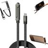 Generisch Cavo di ricarica 2 in 1 con supporto invisibile, C-C, multiplo con supporto di tipo C, 240 W, cavo di ricarica rapida da 1,5 m, per smartphone, tablet, computer portatili e dispositivi da gioco