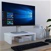 Henor supporto per monitor rialzo TV in legno 42 x 26.5 x 12 cm. portata 50 kg. Bianco