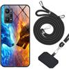 vingarshern Cover Realme GT Neo 2 Custodia e Vetro,Morbido Bordo Case Realme GT Neo2 Cover Silicone+Vetro Temperato Posteriore Con Motivo HD,Cellulare Cover Realme GT Neo2 Con Cordino,Foto10