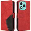 XINNI Cover Protettiva per Honor 400 Lite Case, retrò Cellulare Custodia Libro Antiurto in Flip Pelle PU/TPU, Portafoglio Flip Magnetica, Rosso