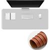 Surwin Pelle PU Tappetino per il Mouse, Tappetini Mouse Gaming Tappetino Mouse da Tavolo Soft Confortevole Tappeti Mouse Base Antiscivolo Mousepad Durevole Lavabile (30x80cm,Grigio)