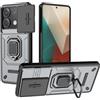 ESTH® Cover per Xiaomi Redmi Note 13 5G con Custodia per Fotocamera Scorrevole e Supporto ad Anello [Custodia Paraurti Compatibile con Supporto Magnetico per Auto], Grigio