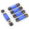Vansuny Confezione da 5 unità flash USB di tipo C 2 in 1 da 32 GB, Dual USB A + Type C, OTG Flash Drive per smartphone Android, tablet, computer portatile (blu)