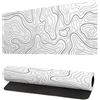 omosri Tappetino per mouse da gioco con contorno topografico, XL, con linee geografiche, grande, grande, con base in gomma antiscivolo, bordo cucito, tappetino per mouse per ufficio e casa, 70 x 30 cm