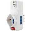 Techly Adattatore con Spina 16A Rotante e 2 p USB