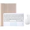 ZKAIAI Custodia con Tastiera QWERTY per iPad Pro 10.5'' 2017/Air 3 2019, Tastiera Wireless Magnetica Staccabile con Trackpad, Cover con Supporto Pencil e Mouse Bluetooth per iPad Air 3/Pro 10,5, Oro