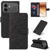 LACAE Cover a Libro per Honor 600 / Honor 600 Pro - Custodia Flip PU Pelle con Porta Carte, Supporto, Magnetica Case (Black)