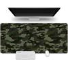 Hixingo 3D Tappetino Mouse, Tappetino Mouse XXL/XL/L, Stampa Mimetica a Contrasto Tappetino Mouse Gaming con Base in Antiscivolo e Bordi Cuciti, Mouse Pad per Casa Ufficio (900x400x3mm,Verde scuro)