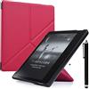 CCOO Custodia A Righe Incrociate per Kindle Oasis (10ª Generazione, Modello 2019 e 9ª Generazione, Modello 2017) - Custodie Sottile Pieghevole per Supporto Fold con Auto Sonno/Sveglia